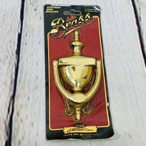 New Solid Brass Door Knocker Large Shiny Bright Ives Artisan Collection